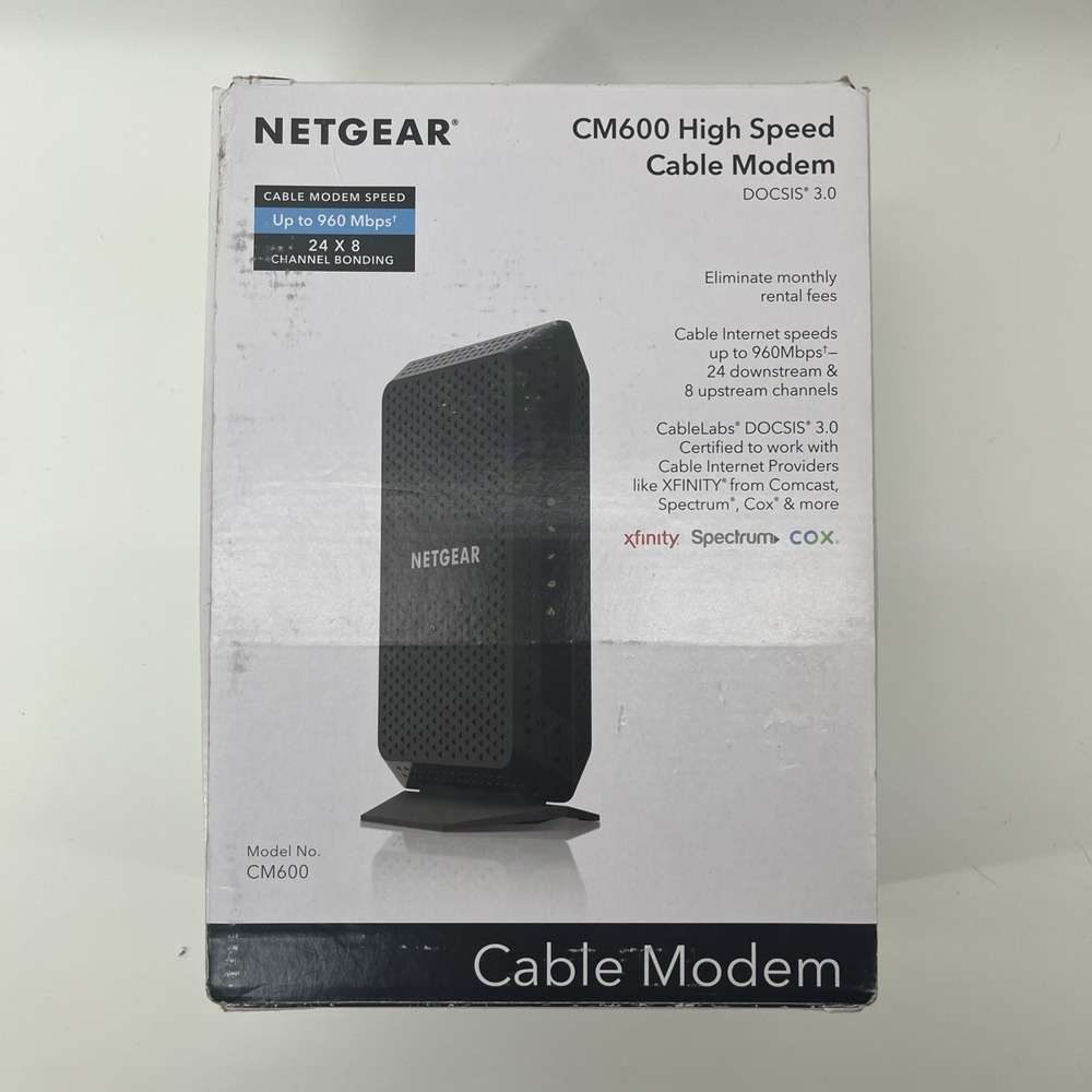 NETGEAR CM600 High Speed 24x8 Cable Modem DOCSIS 3.0 - Picture 2 of 6